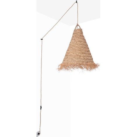 Suspension en fibre naturelle "NAM XL" avec interrupteur et - Corde (1/5)