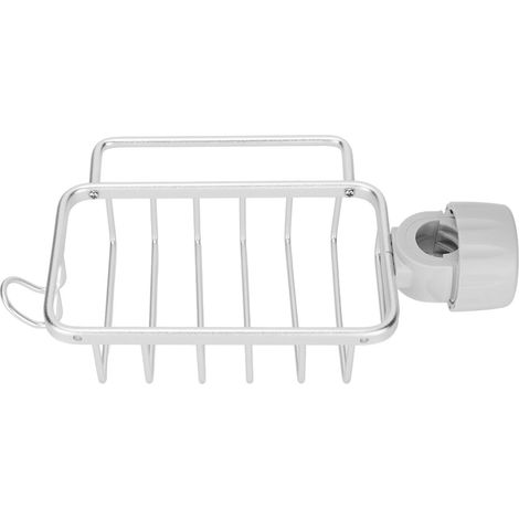 Porte-éponge pour robinet de cuisine, support de rangement avec étagère à serviettes, égouttoir suspendu argenté pour évier