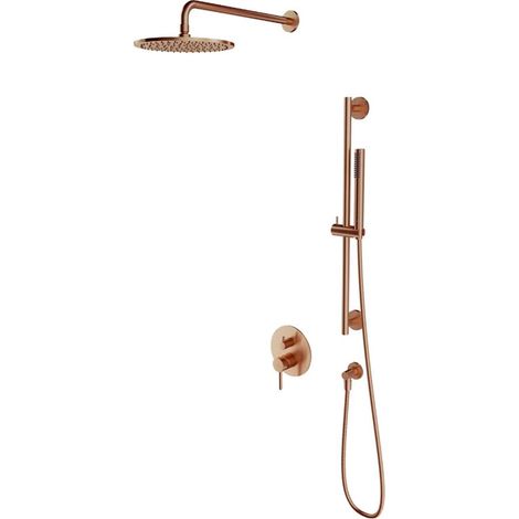 OMNIRES Y - Duschset mit Unterputzarmatur, mit Einbaukörper, Durchmesser 25 cm, Kupfer gebürstet SYSY47CPB (1/3)