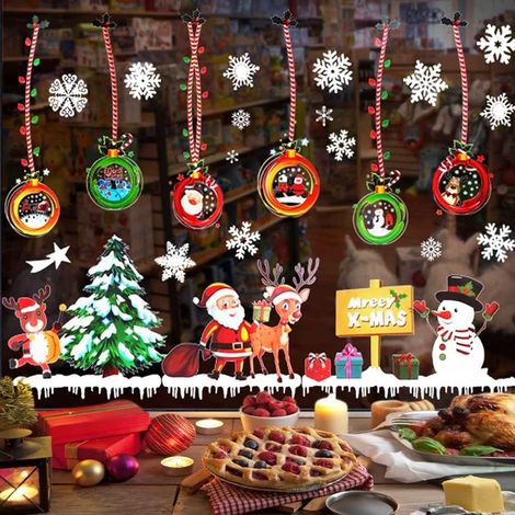 1set Autocollant Noël Fenêtre Décoration Noël Stickers Vitrine Stickers Vitre (1/5)
