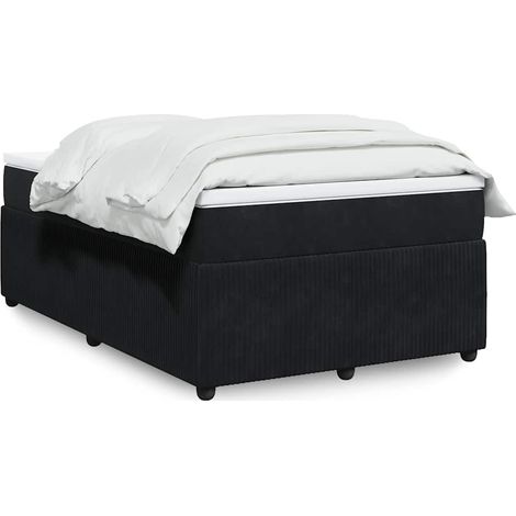 Cama box spring con colchón terciopelo negro 120x190 cm vidaXL (1/5)