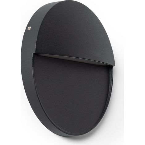Aplique de Pared Exterior LED 6.5W CCT Seleccionable Superficie Circular Jade Negro (1/5)