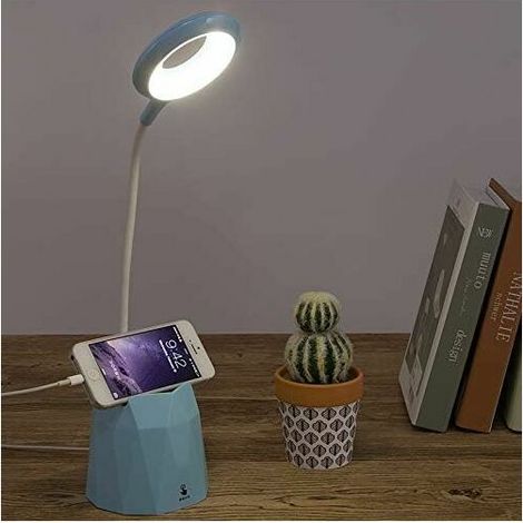 VURAHOME - Lampe de Bureau, Lampe de Bureau Led Dimmable, Lampe de Table pour Protéger les Yeux des Enfants avec 3 Modes d'éclairage (bleu) (1/5)