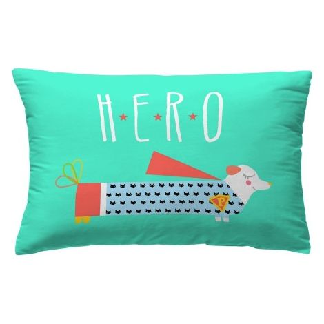 Housse de coussin en coton vert 50x30cm