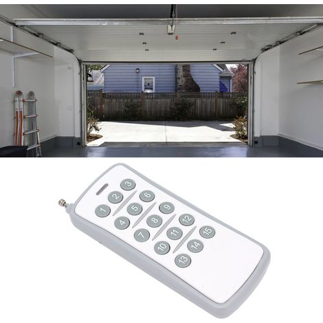 Mando a distancia universal ABS con 15 botones para puertas y sistemas de alarma, modelo de 433 MHz, alcance de 50 m y batería de 12 V/23 A. (1/5)