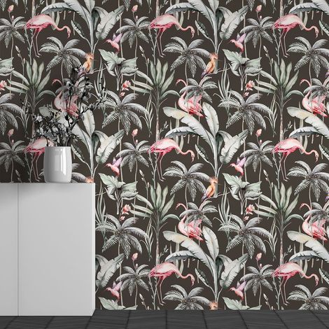 Papier peint panoramique Enfants - Motif Flamants roses - 130 cm x 81 cm (1/3)