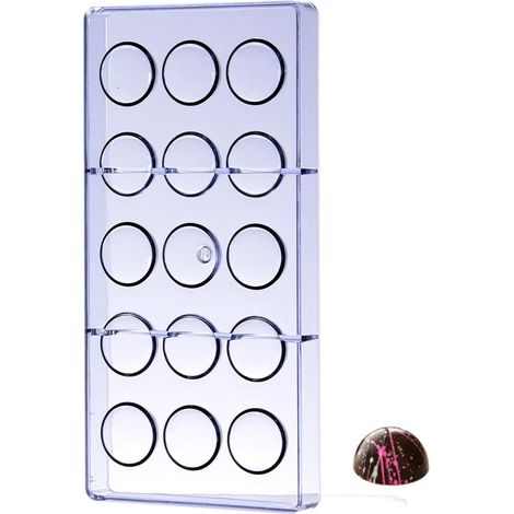Molde de chocolate de policarbonato, hemisferios, esferas, 32 mm (1/2)