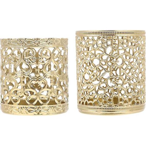 Lot de 2 supports à bougies en fer