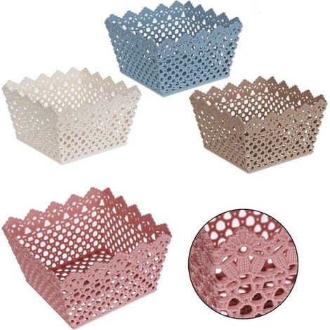 Trade Shop - CESTINO PORTATUTIVE OGGETTI MULTIUSO PLASTICQUADRATO 18.2X18.2X11CM 79474 -