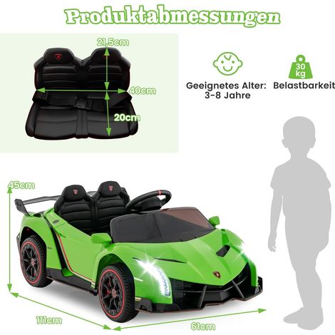 Elektrisches Kinderauto Lamborghini mit Fernbedienung und LED-Beleuchtung