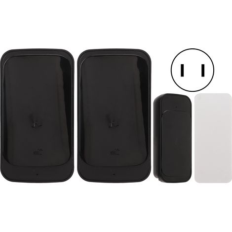 Carillon sans fil 1 émetteur 2 récepteurs, batterie incluse, sonnette sans fil AC110-240V prise US, fonctionnement sur piles. (1/5)