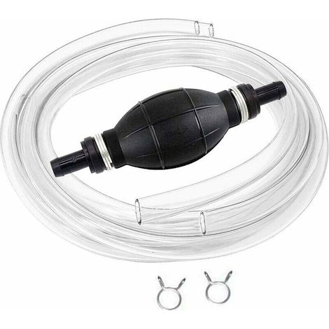 Manual fuel pump with 2m long suction hose, portable heavy-duty hand pump with siphon for gasoline, diesel, oil, liquids, aquariums (1/5)