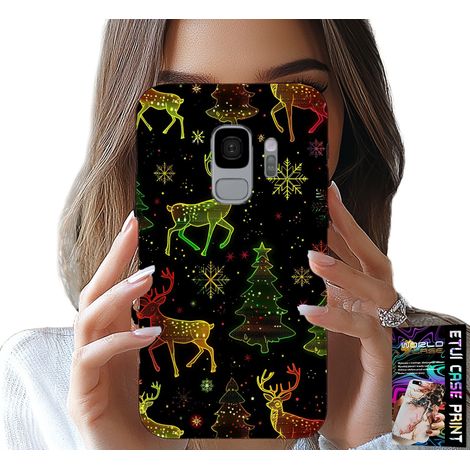 Funda para Samsung Galaxy S9 - reno, copo de nieve, árbol de Navidad + lámina (1/5)