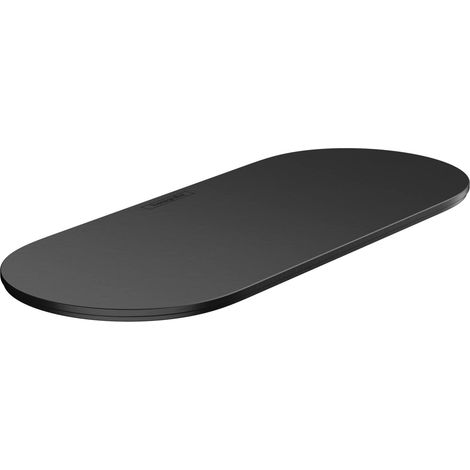 Couvercle pour corbeille de rangement 25cm, Rangement salle de bain, Accessoire salle de bain sans percage, Noir mat, 27925670 (1/3)