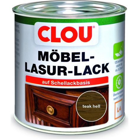 Clou Möbel Lack L4 125 ml teak hell Holzlasur (1/2)