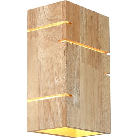 Applique Murale Intérieure Vintage, Lampe Murale en Bois Industrielle Rétro E27, Appliques Murales, Luminaire Applique Intérieur pour Chambre Couloir Salon Couloir(sans ampoule) (1/5)