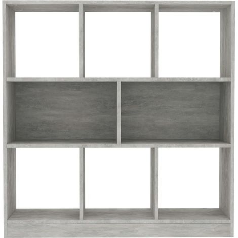 vidaXL Book Cabinet Concrete Grey 97,5x29,5x100 cm Engineered Wood