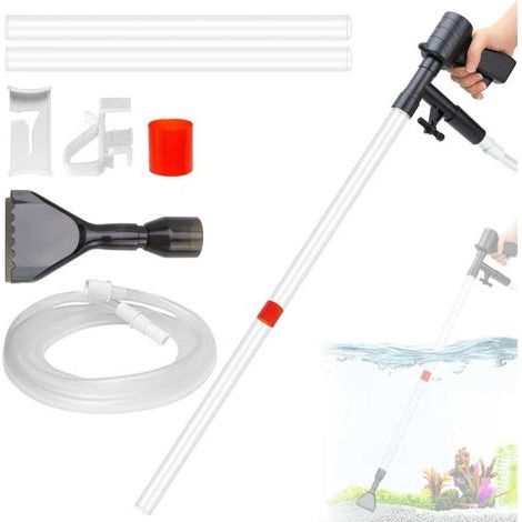 4 en 1 Aspirateur Aquarium, Nettoyeur Gravier Aquarium, Aspirateur Aquarium Nettoyage, avec Collier De Serrage, pour Changer l'eau, Le Nettoyage du Sable Et La Circulation D (1/5)