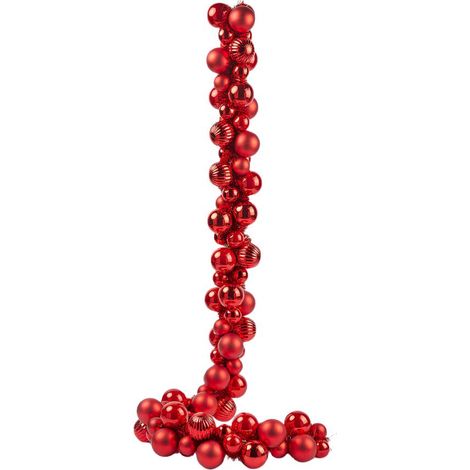 Ghirlanda di natale con palline rosse decorazione natalizia per interno -100 palline (1/2)