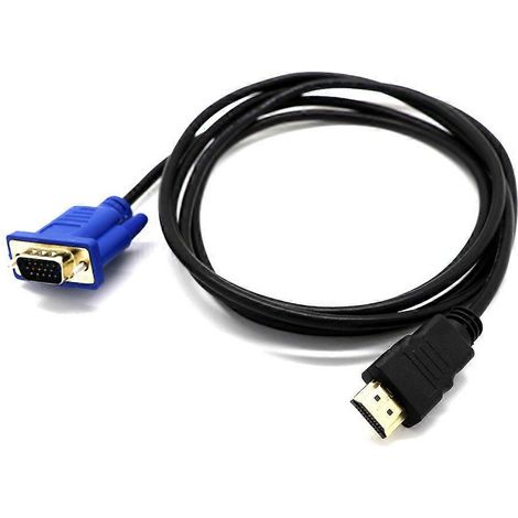 Câble adaptateur secteur noir, HDMI vers VGA, 1,8 m (1/5)