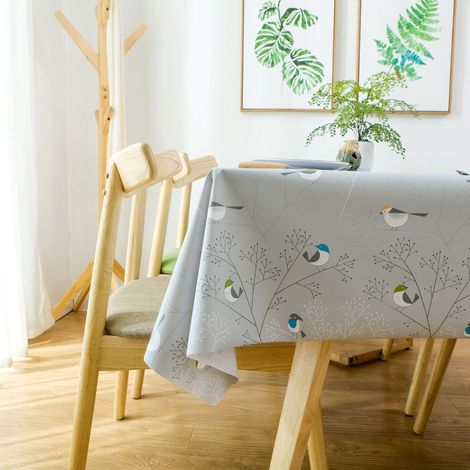 Nappe rectangulaire imperméable en PVC, facile à nettoyer (gris, 137 x 185 cm). (1/5)