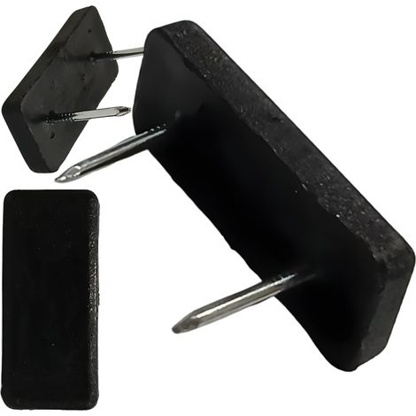 Doppelte Möbelgleiter 35x15x5 cm, Möbelfuß, gehämmert, schwarz, 100 Stück (1/5)
