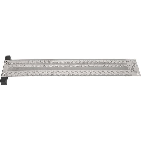 Équerre en T 30 cm acier inoxydable précision 0.25mm 1/32 pouce avec crayon traçant pour menuiserie perceuse établi scie à table (1/5)