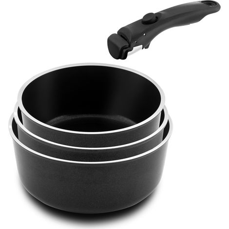 Arom - Série 3 casseroles 16, 18 et 20 cm avec poignée amovible (1/5)