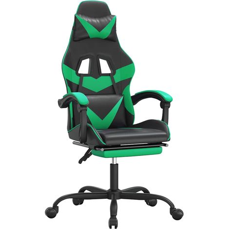 Maison Exclusive - Sedia da Gaming con Poggiapiedi Nero e Verde in Similpelle (1/5)
