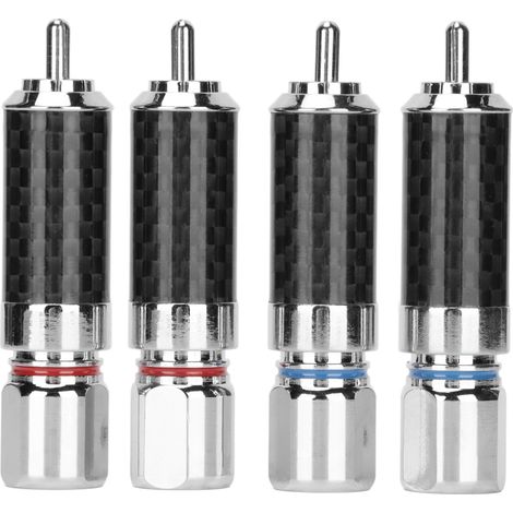 4 pièces Connecteurs RCA Laiton Chromé à Souder, Prises RCA pour Câbles Jusqu'à 10mm de Diamètre (1/5)