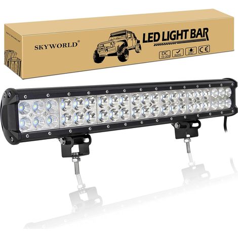 20 pouces 50 cm 126W Barre led 4x4, Rampe Feux Phare de Travail Etanche Barres lumineuses led pour Offroad Voiture Véhicule Camion Tracteur Quad Bateau, feu antibrouillard (1/5)