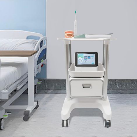 Chariot médical avec roues, chariot utilitaire roulant professionnel ABS avec tiroirs et plateaux, chariot de rangement mobile lourd pour cliniques hospitalières salon de beauté