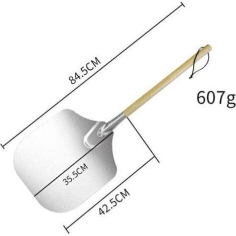 Pelle à pizza professionnelle 35cm – Aluminium avec manche en bois – Pour four à bois et pierre à pizza – Spatule antidérapante