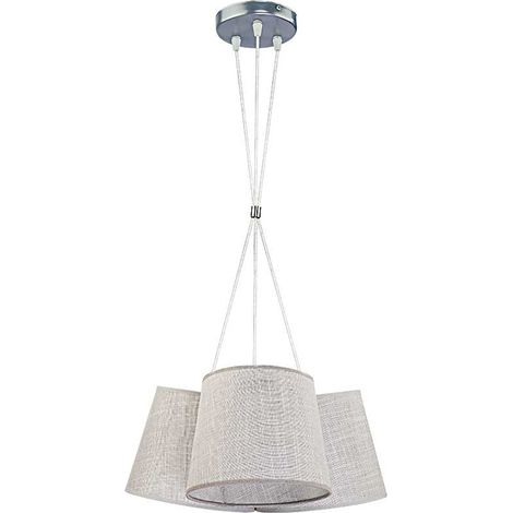 Pendelleuchte 3-flammig Stoff Metall für E27 Modern Hängeleuchte Wohnzimmer