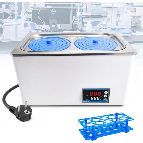 Bain-Marie de Laboratoire Numérique 6L 600W, Thermostat Précis ±0,1°C, Minuterie 0-999 min, Affichage LED, Acier Inoxydable, Ouvertures Sélectionnables, pour Chimie, Biologie et Chauffage Alimentaire (1/5)