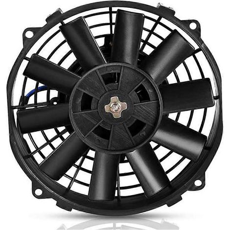 Ventilateur universel extra-plat à tirage vertical pour radiateur, 12 V, 80 W, avec kit de montage (diamètre 30,5 cm) - SFYGV (1/5)