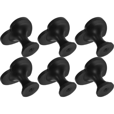 Poignées de porte placard en forme cœur noir, ensemble 6 pièces (1/5)