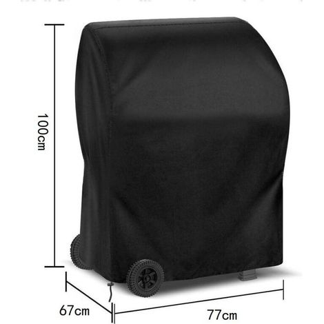 Housse de barbecue 76x66x110cm Noir Couverture de Barbecue Imperméable 210D Bâche de Protection BBQ Anti-UV Anti-l'eau Anti-l'humidité pour Weber Holland