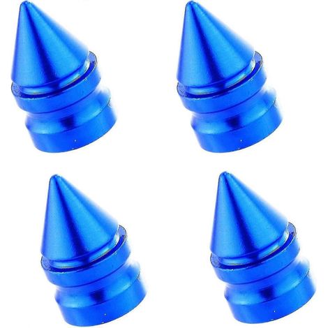 Bouchons de valve métalliques Dww, 4 pièces, en aluminium, pour pneus de voiture, SUV, camions et motos (bleu). (1/3)