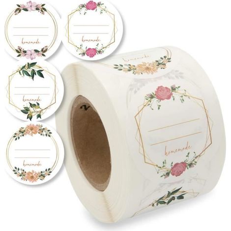 500 Pièces Étiquettes Adhésives Autocollant Papier Kraft pour Cartes Décor (1/4)