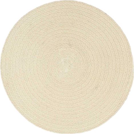 Lot de 6 napperons de table ronds tissés à la main en coton naturel pour cuisine 38 cm (1/4)