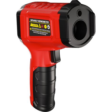 Thermomètre infrarouge sans contact, pistolet mesure température -50°C à 600°C, émissivité réglable, rapport D:S 12:1, écran VA inversé couleur, alarme Hi/Lo, maintien données, arrêt auto (pile AAA ro (1/5)