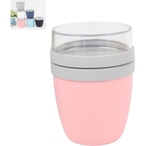 1 pièce - Pot de yaourt - Gobelet repas - Gobelet petit-déjeuner nomade et créatif - Boîte à emporter - Pot de yaourt aux noix - Fraîcheur - Boîte petit-déjeuner portable - Pot à flocons d'avoine - Ro (1/5)