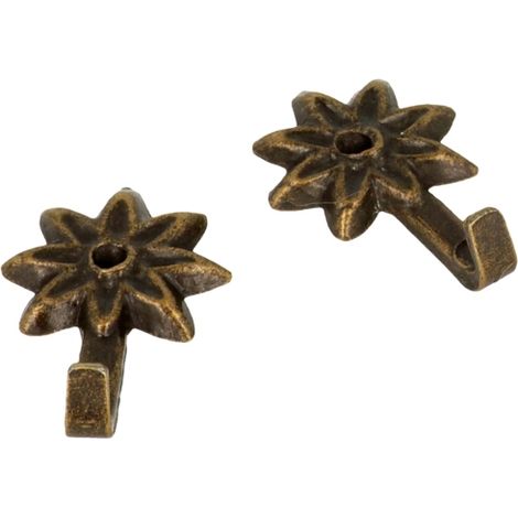 ganci per quadri modello "fiore" 23 x 46 mm. finitura bronzata 5 pz.