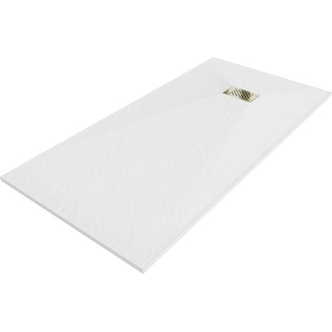 Bac à douche Mexen Hugo rectangulaire SMC 180 x 80 cm, blanc, cache en or - 42108018-G (1/5)