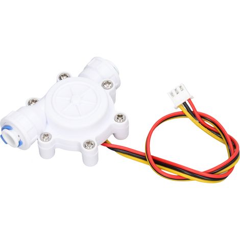 Débitmètre d'eau pour fontaine à eau capteur à effet Hall raccord barbé câble 3 broches 3,5-24V CC POM G1/4 (1/5)