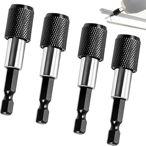 4 Pièces Porte Embout Magnetique,1/4" 60mm Porte Embout Visseuse a choc,Hex Tige Porte-embout de Tournevis Magnétique,Magnétique Extension de Vissage,Tournevis Rallonge Tige Hexagonal (1/5)