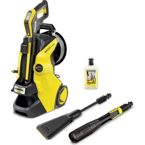 Hochdruckreiniger KÄRCHER K 5 Premium Smart Control Flex ecoBooster: 145 bar, mit PremiumFlex-Schlauch, G 180 Q Smart Control Pistole, Schlauchtrommel & ecoBooster Kit