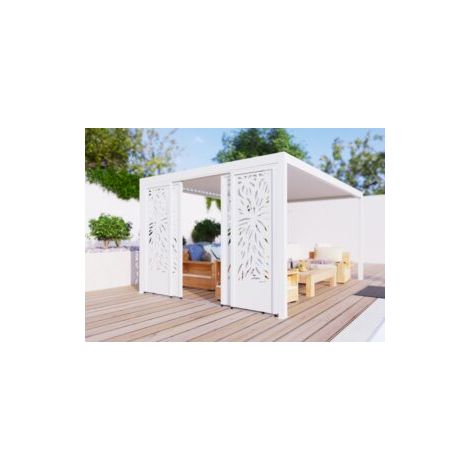 Paroi Coulissante Latérale Aluminium Blanc 3m50 Pour Pergola Autoportante S et SV ORIAL France (1/5)