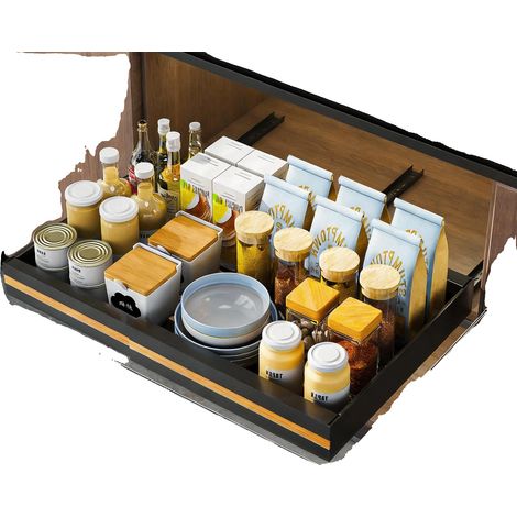 Organizzatore per armadietto, design espandibile, struttura robusta, nero, 1 pezzo (1/2)